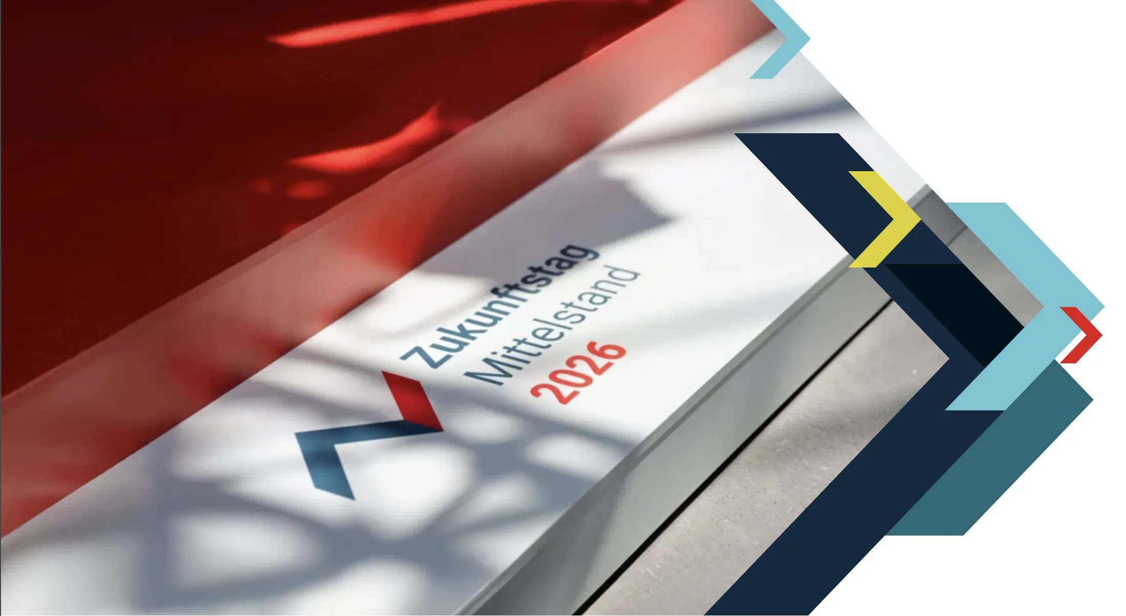 Logo des Zukunftstag Mittelstand 2026 auf einer weißen Fläche mit modernem Grafikdesign.