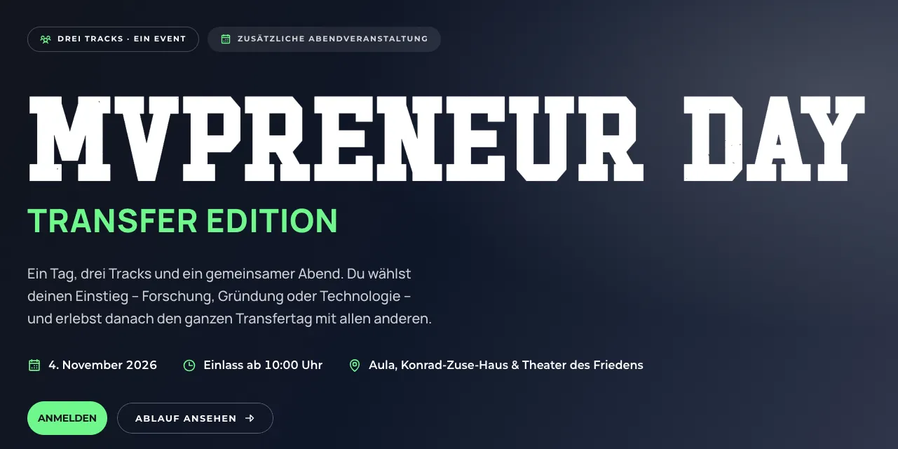 MVpreneur Day 2026 – Transfer Edition